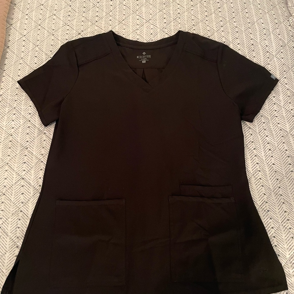 Med Couture Black Scrub Top & Pants Set